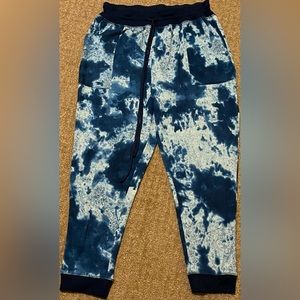 Tie Dye Sweatpants Adjustable with Pockets - L Time And Tru